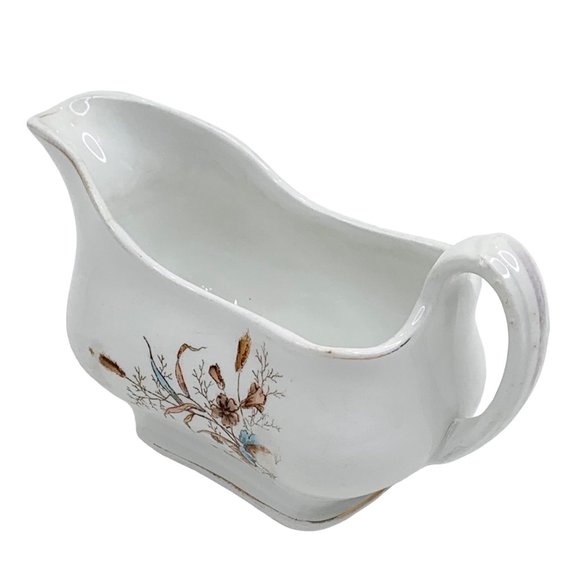 Vintage Maddock & Co Royal Stone China Gravy Boat Burslem England Pink Dianthus - Picture 8 of 11